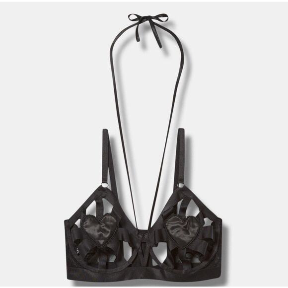 Torrid Cut Out Strappy Bra Heart Cage Harness Longline Bralette Lingerie Plus 1X - Picture 4 of 12
